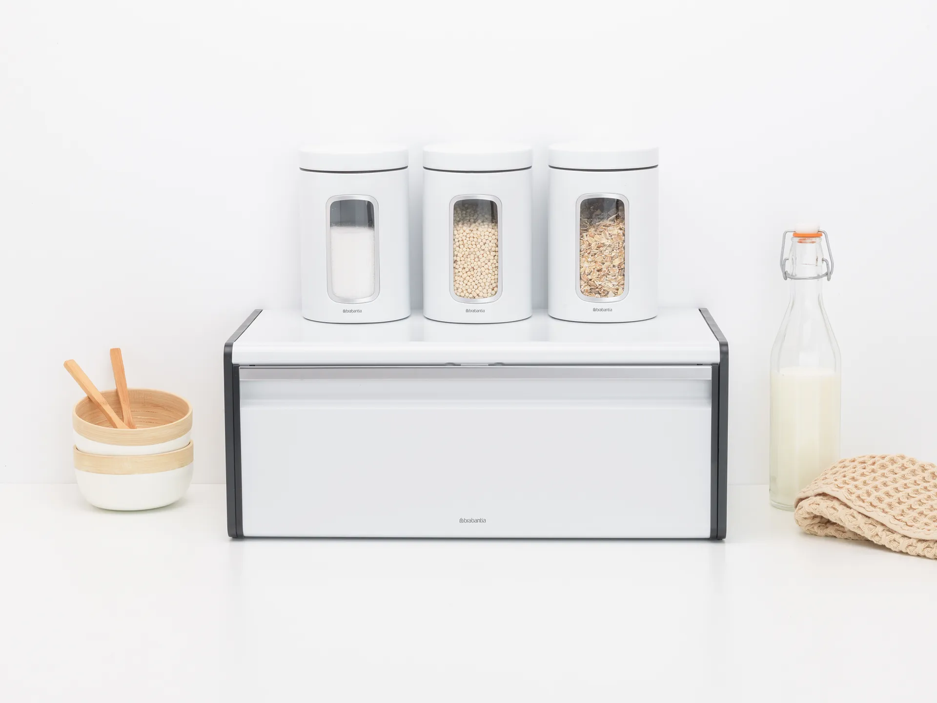 Fall Front 面包存储箱, 白色-黑色 Brabantia