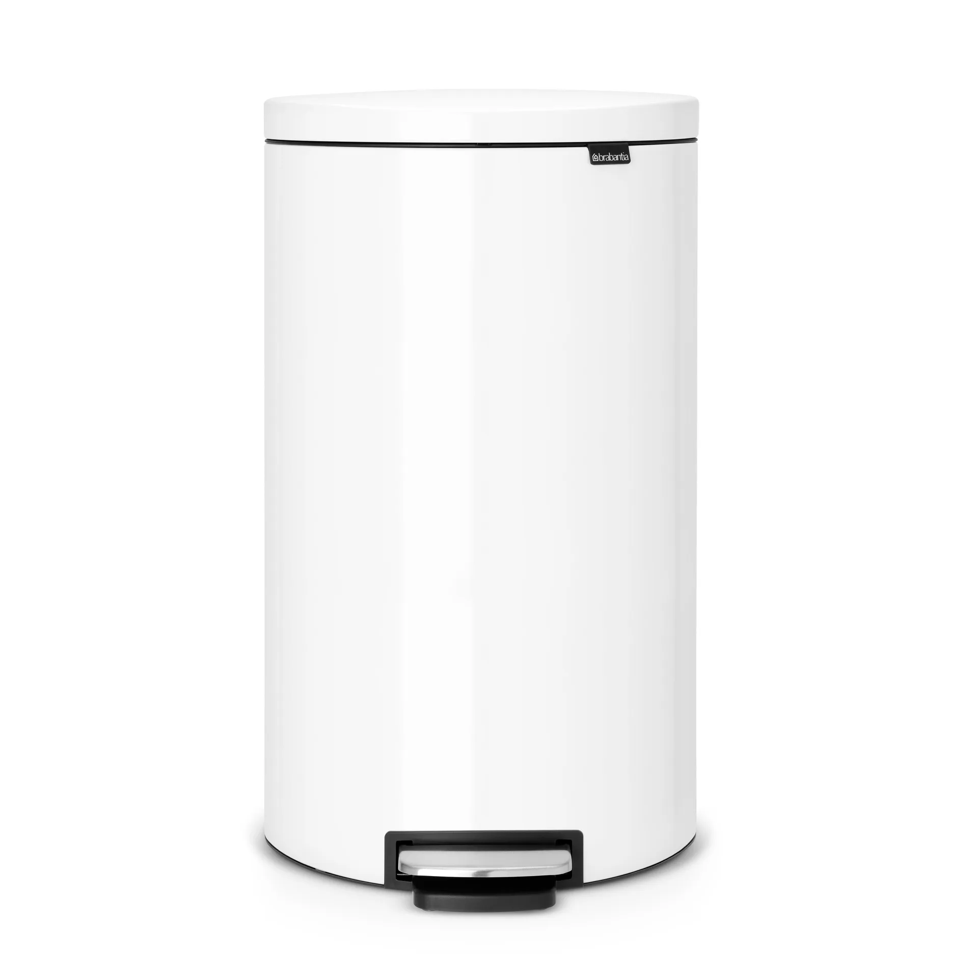 FlatBack+ 脚踏式垃圾桶  Silent 30 litres, 白色 Brabantia