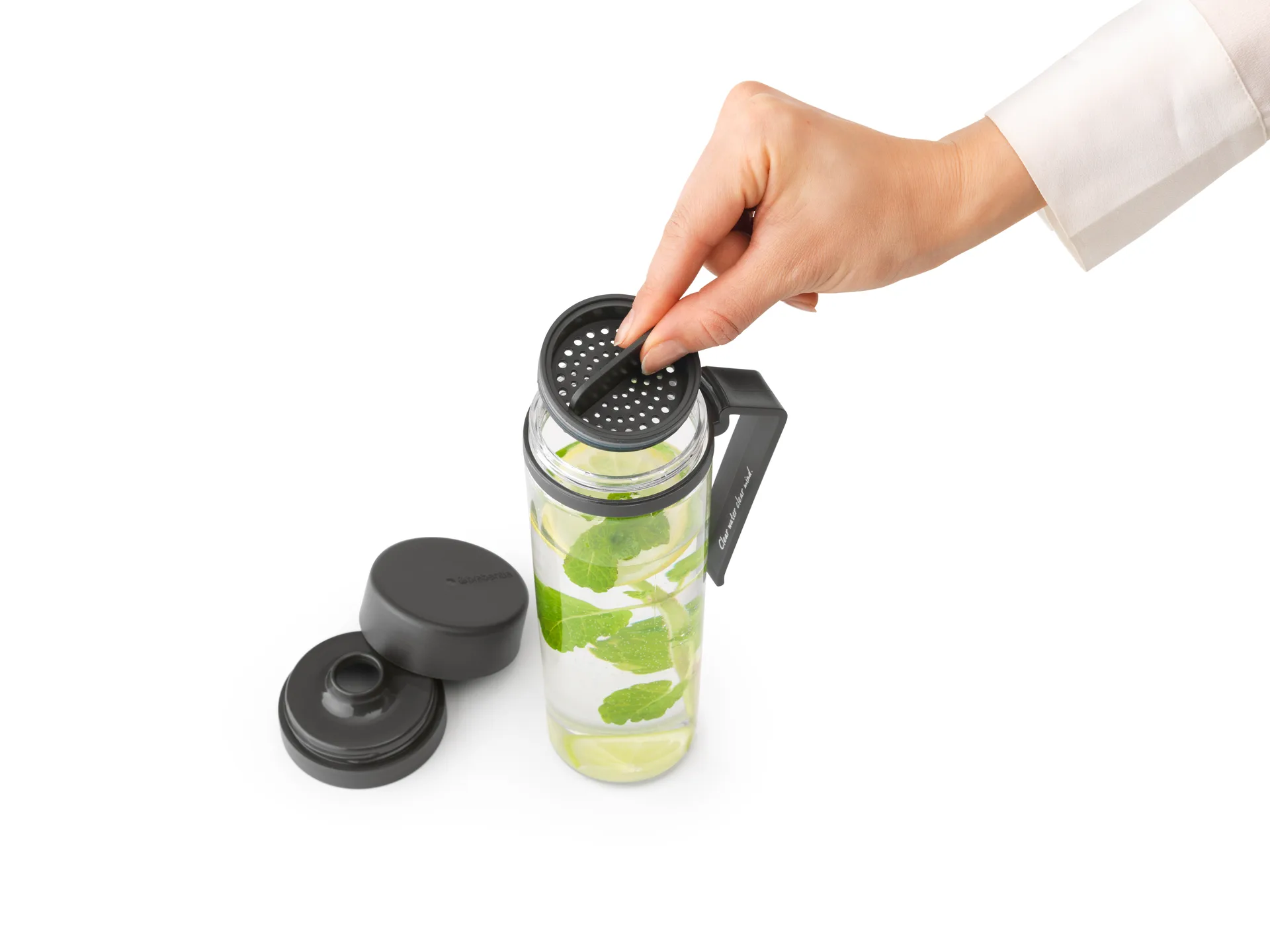 Make & Take 水瓶带硅胶 0.5升, 深灰色 Brabantia