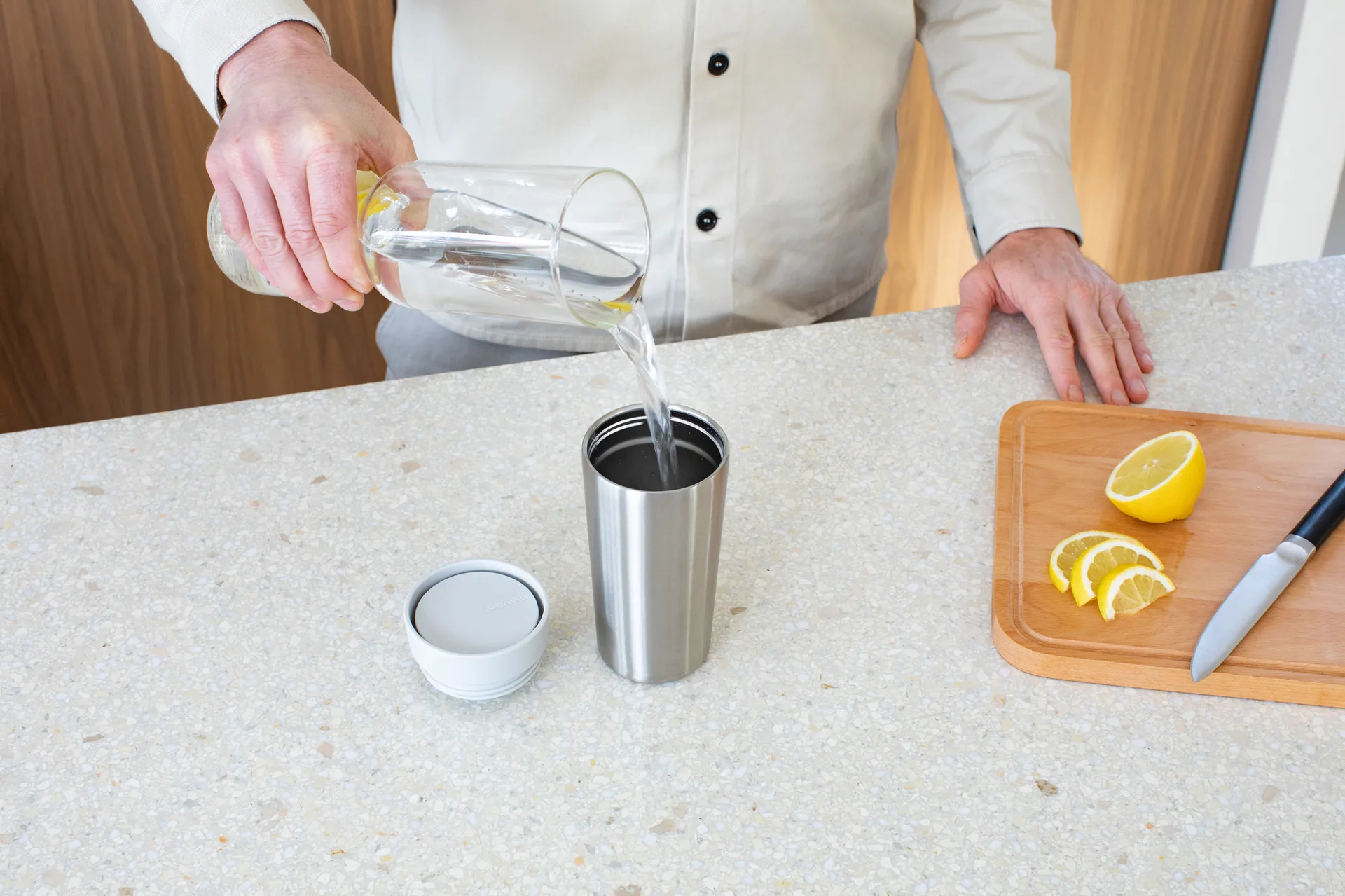 Make & Take 保温杯 360ml, 浅灰色 Brabantia