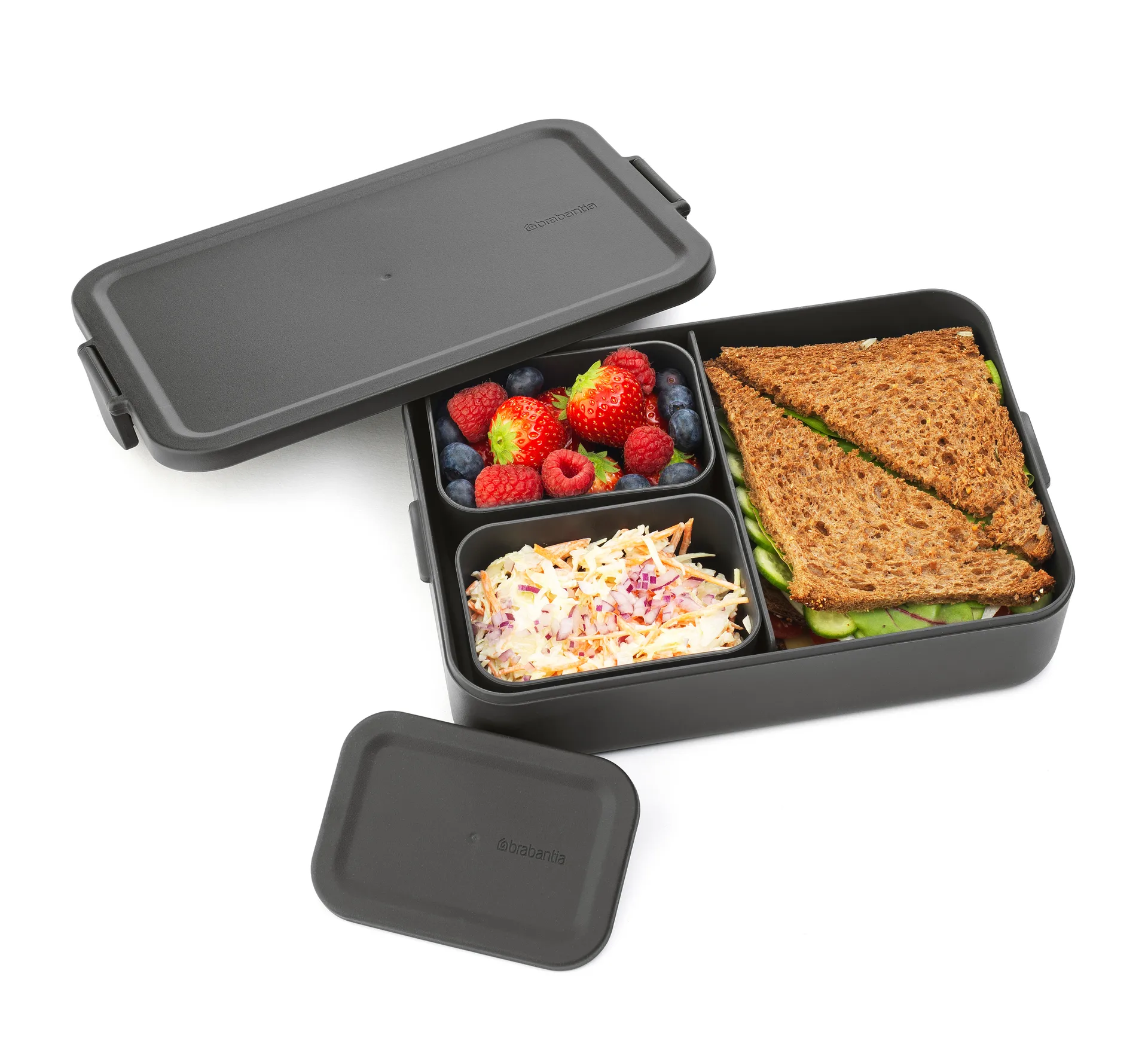 Make & Take bento lunch box large 2 L, Dark 灰色 Brabantia