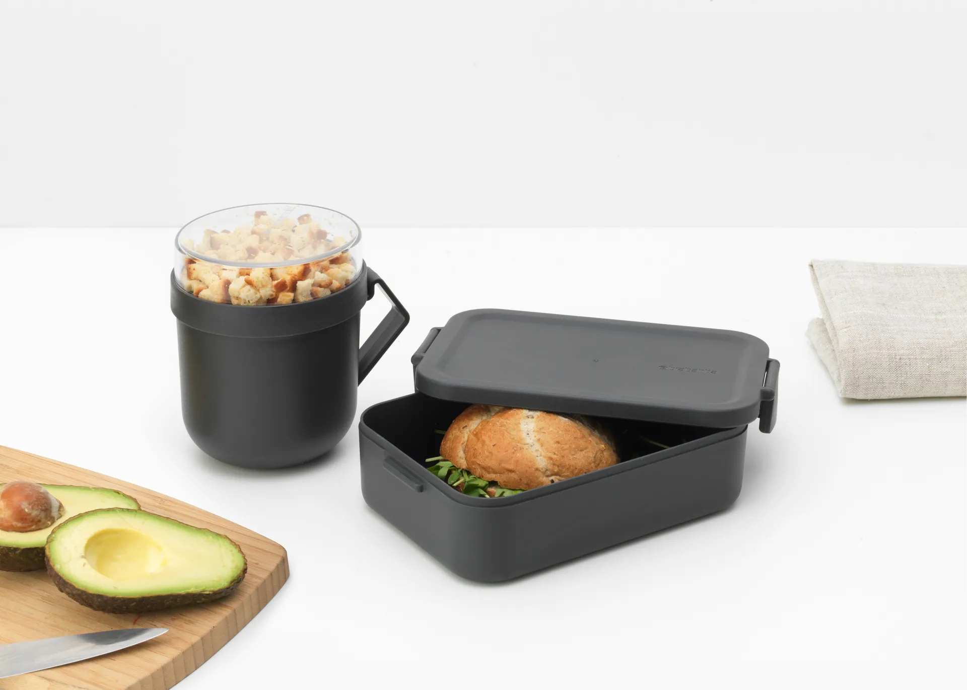 Make & Take lunch set 2 pieces, Dark 灰色 Brabantia