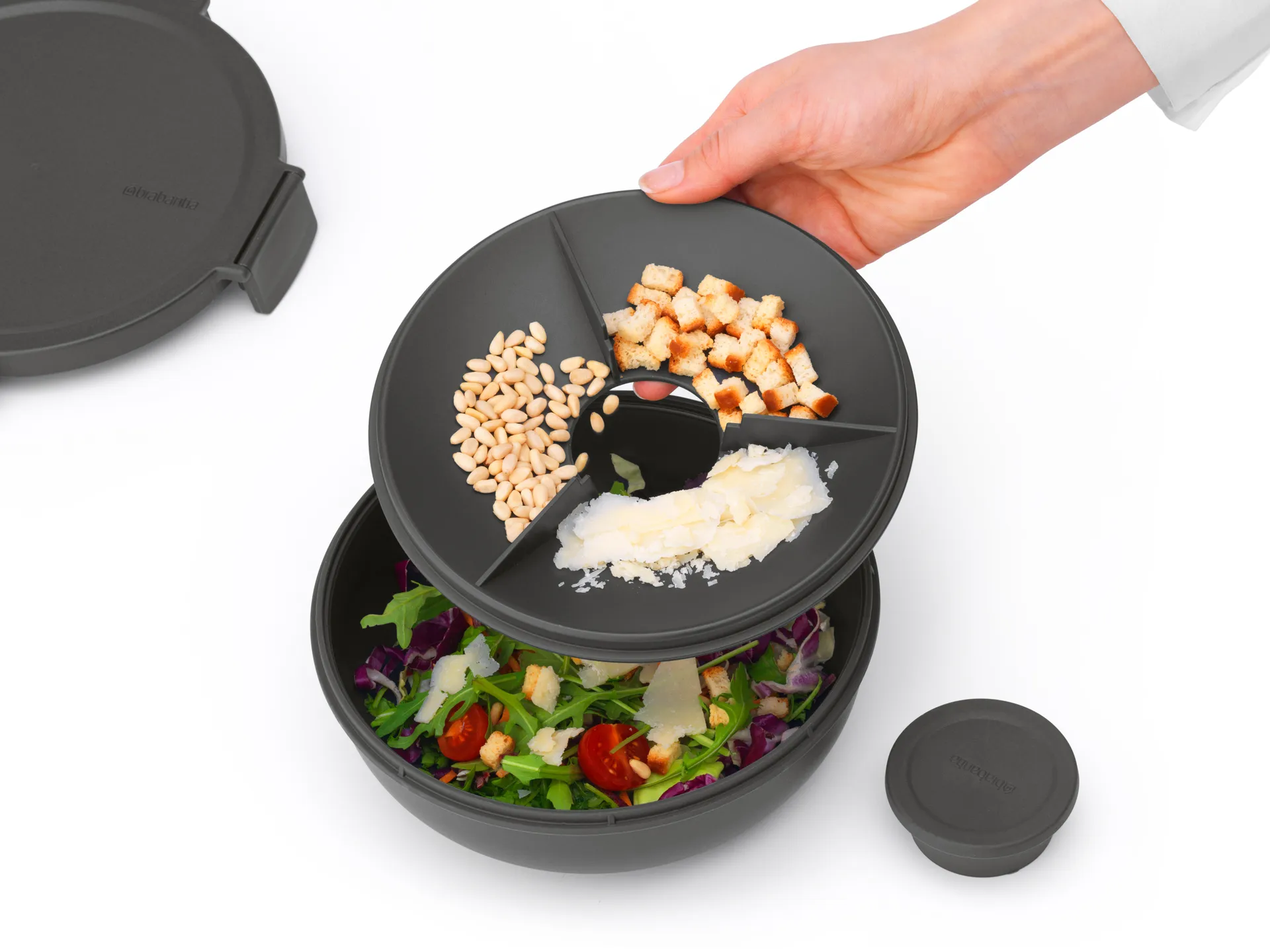 Make & Take sallad 碗  . 1.3 L, Dark 灰色 Brabantia