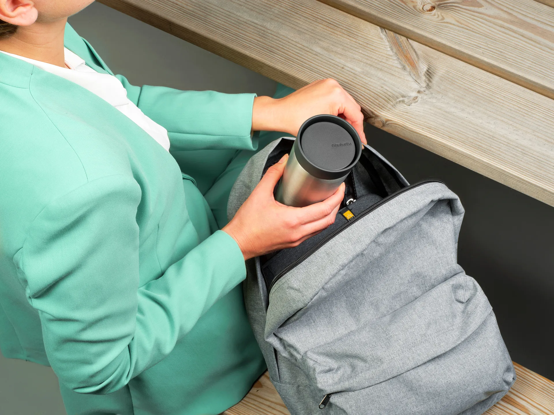 Make & Take termal 马克杯 36 cl, Dark grey Brabantia