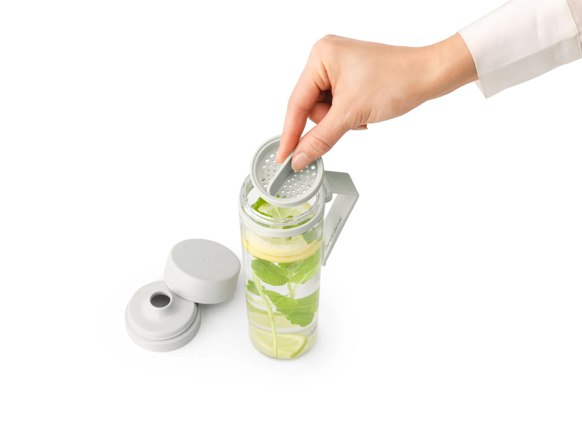 Make & Take water bottle with sil 0.5 L, Light 灰色 Brabantia