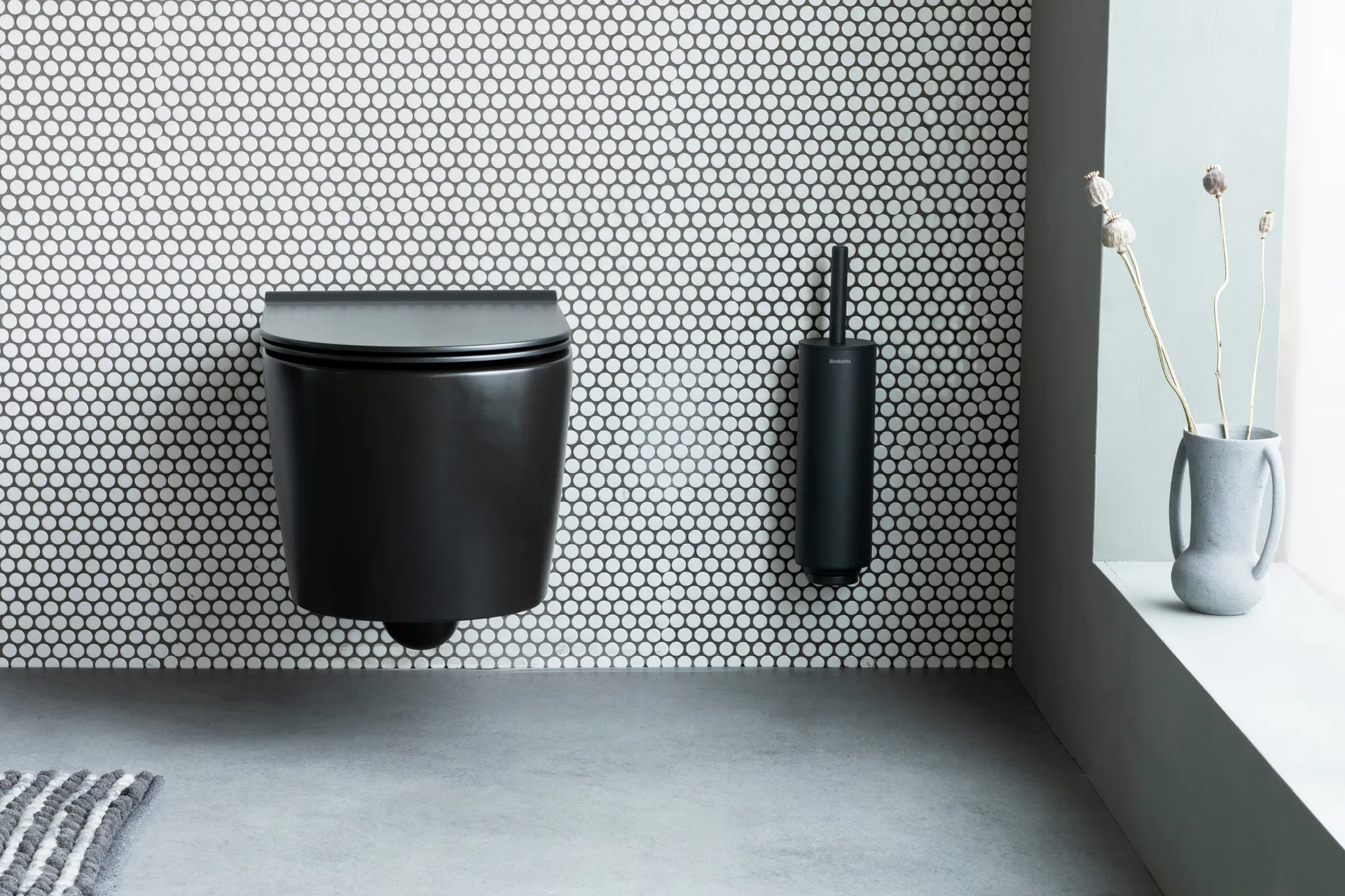 MindSet 带架马桶刷, Mineral Infinite 灰色 Brabantia