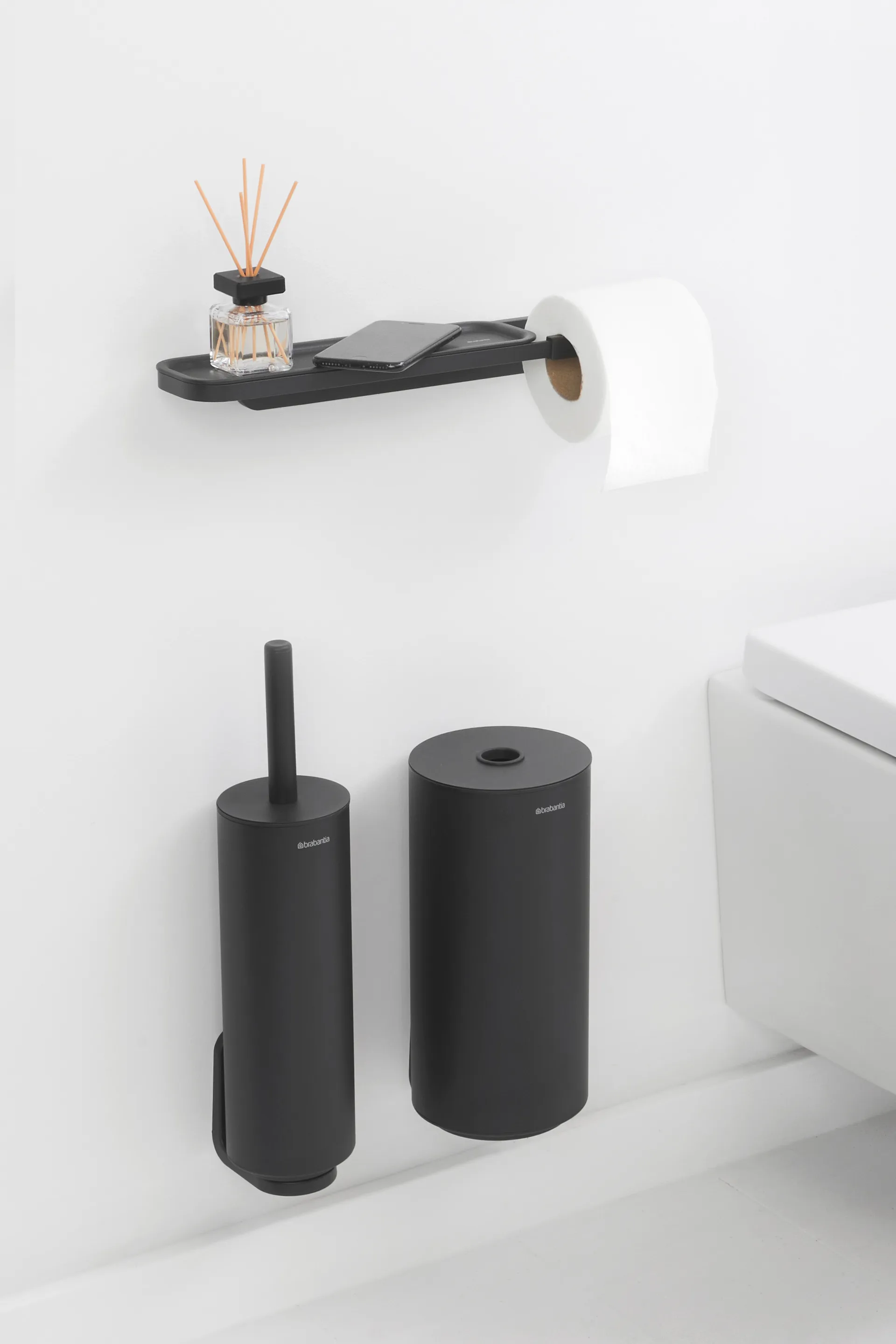 MindSet Toilet paper holder with shelf, Mineral Infinite 灰色 Brabantia