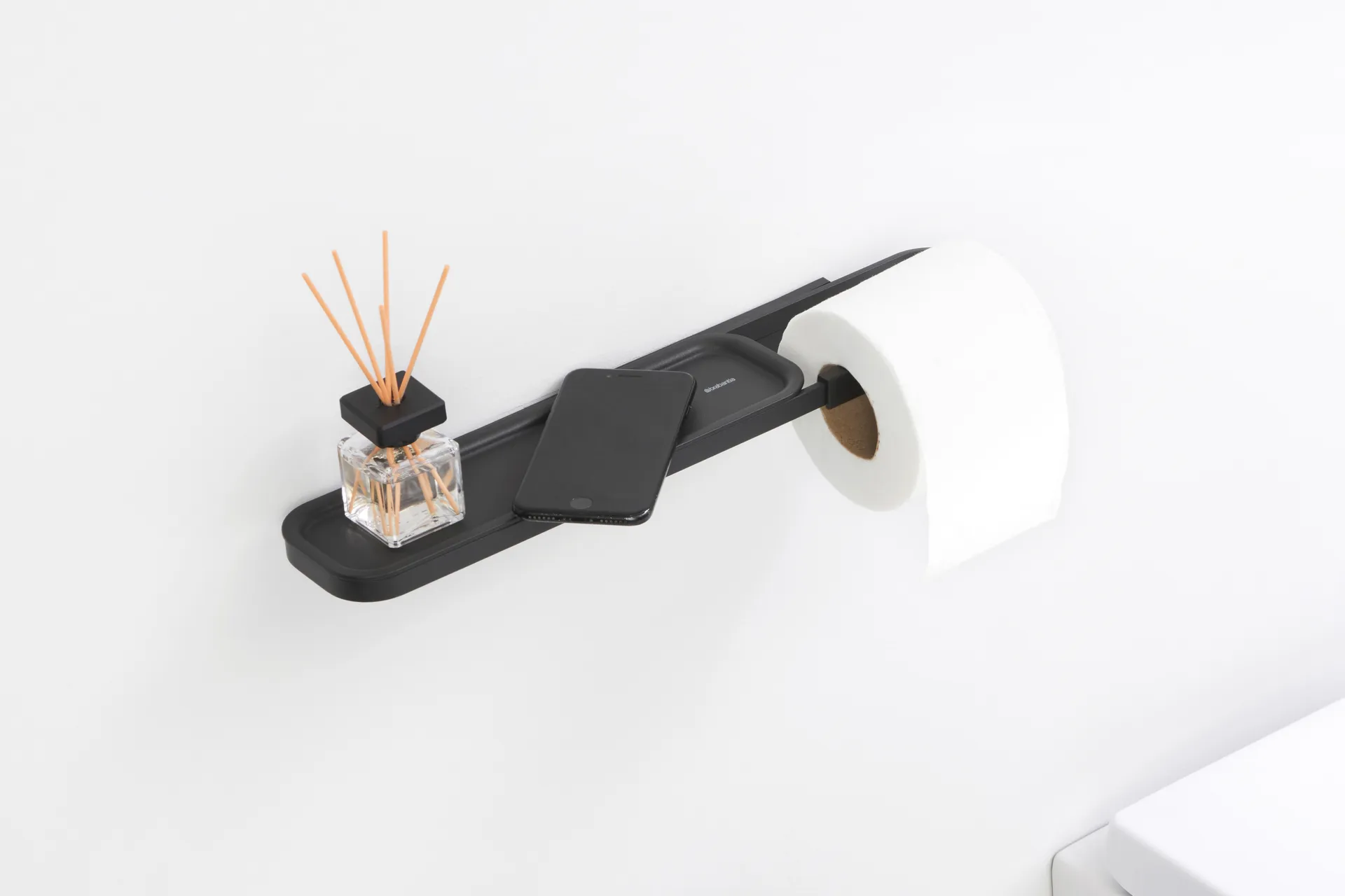 MindSet 带置物架厕纸架, 矿物无限灰色 Brabantia