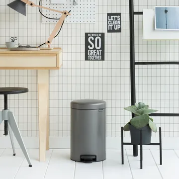 New Icon 新经典脚踏垃圾桶12升 - 铂金色 - Brabantia
