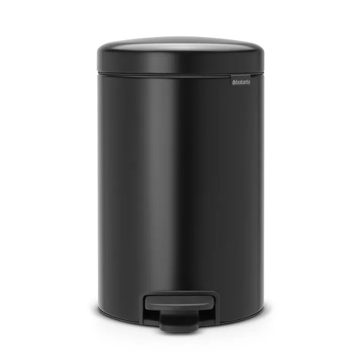 New Icon 新经典脚踏垃圾桶12升 - 哑光黑 - Brabantia