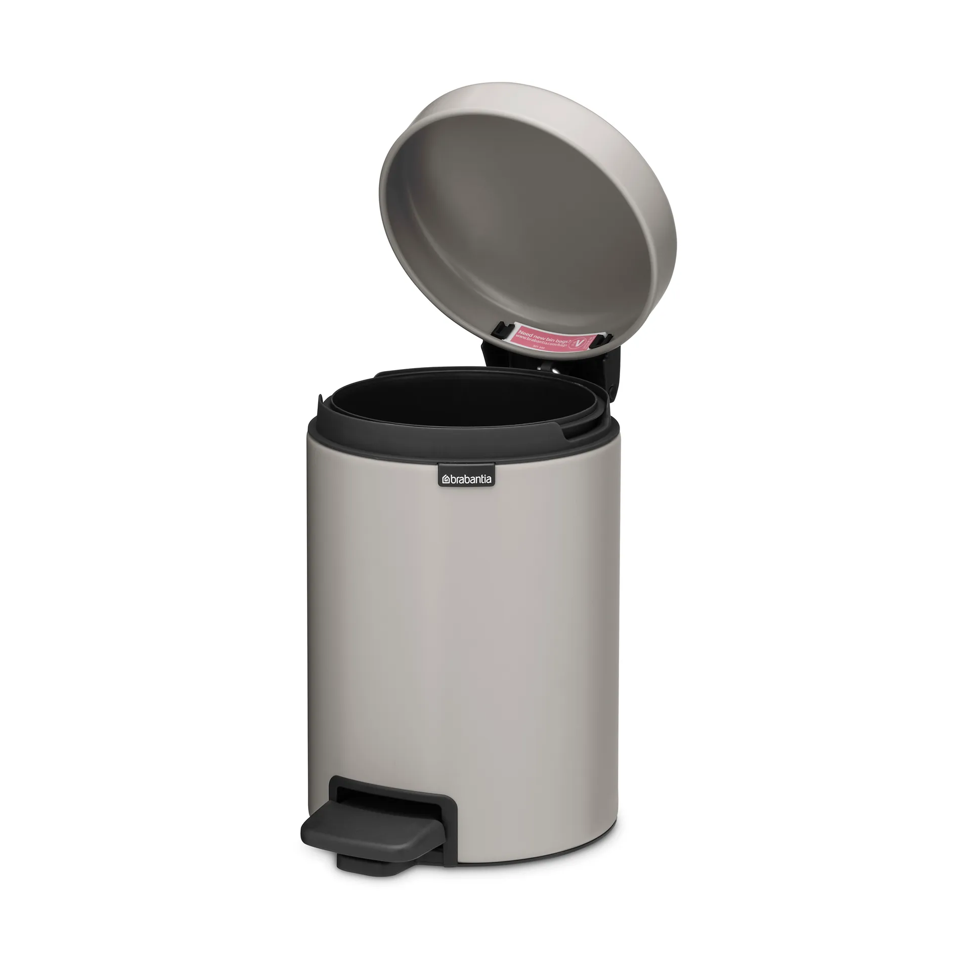 New Icon 新经典脚踏垃圾桶3升, 柔和灰色 Brabantia