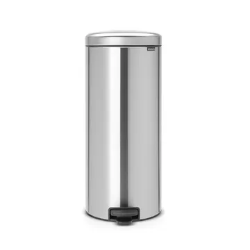 New Icon 新经典脚踏垃圾桶30升 - 哑光钢色 - Brabantia