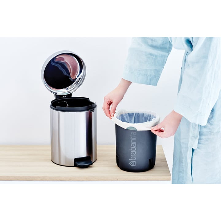 New Icon 脚踏式垃圾桶 5升, Matt steel fingerprint proof Brabantia