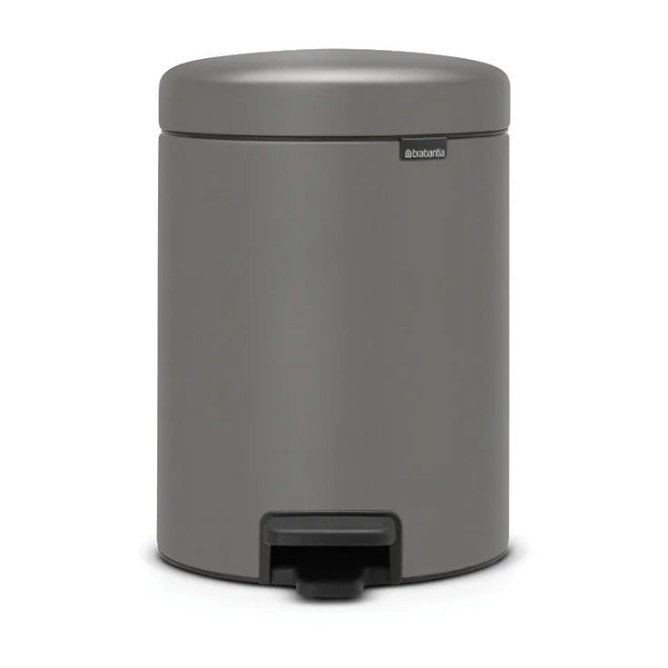 New Icon 新经典脚踏垃圾桶5升, 矿物水泥灰 Brabantia