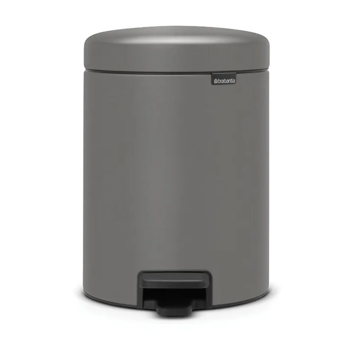 New Icon 5升脚踏垃圾桶 - 矿物水泥灰 - Brabantia