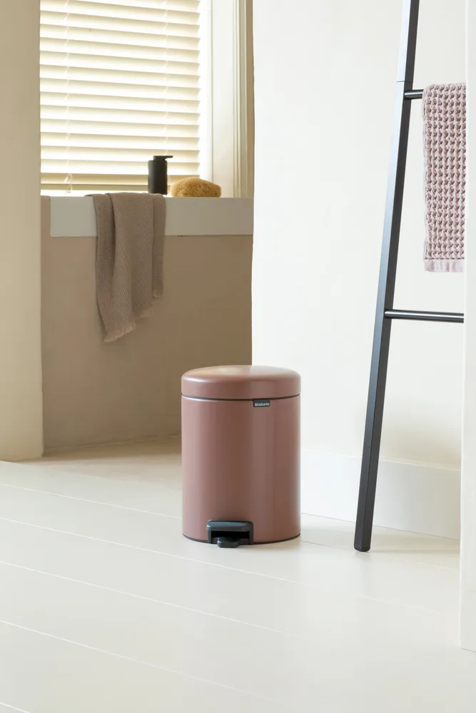 New Icon 新经典脚踏垃圾桶5升, 缎面灰褐色 Brabantia