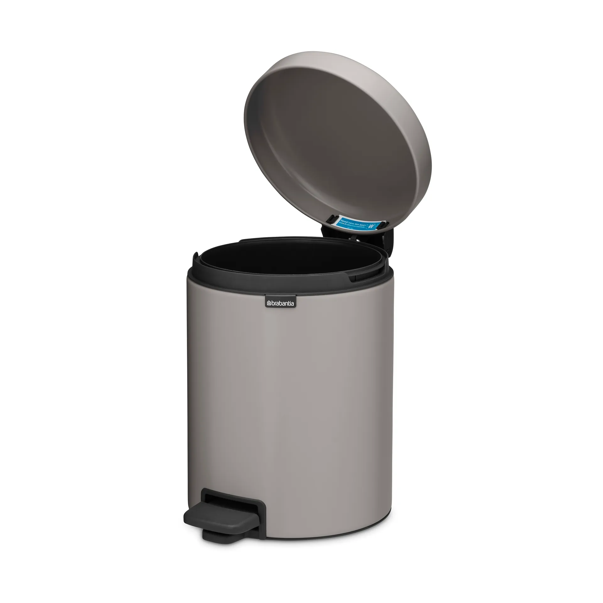 New Icon 新经典脚踏垃圾桶5升, 柔和灰色 Brabantia