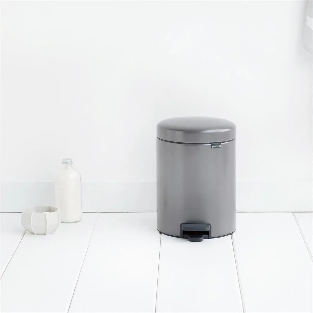 New Icon 新经典脚踏垃圾桶5升, 铂金色 Brabantia