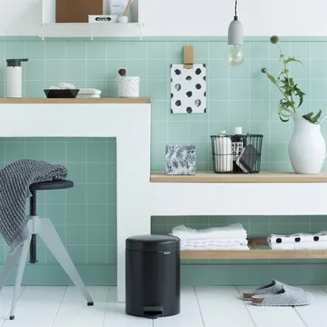 New Icon 新经典脚踏垃圾桶5升 - 哑光黑 - Brabantia