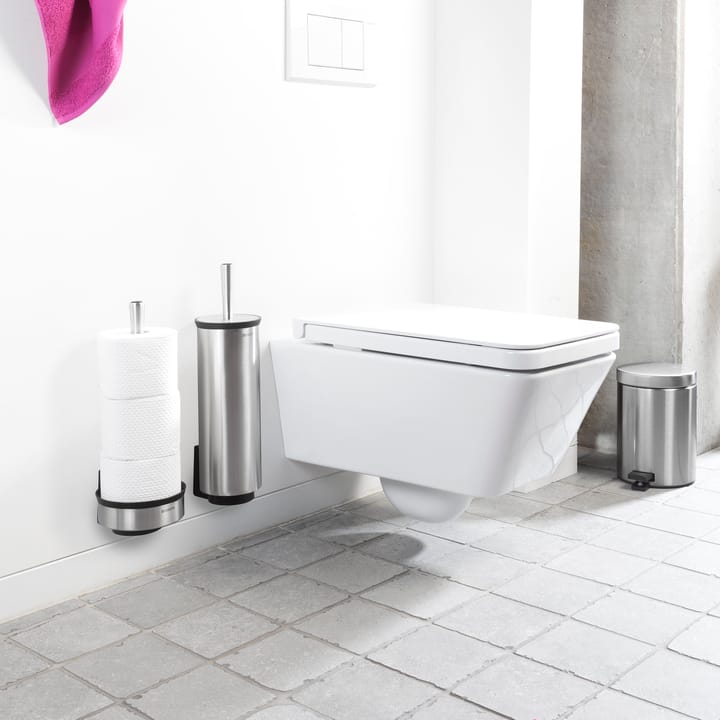 Profile toilet roll dispenser for 3 rolls, matte steel Brabantia