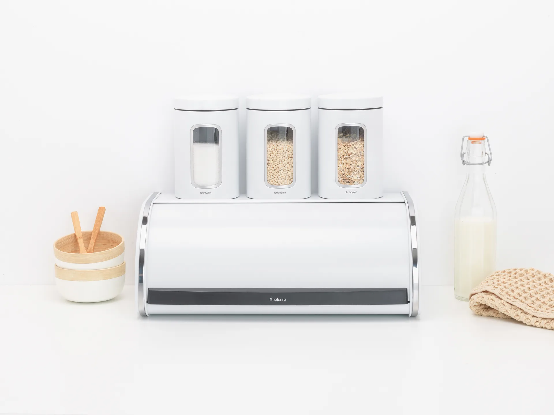 Roll Top 面包存储箱 大, 白色 Brabantia