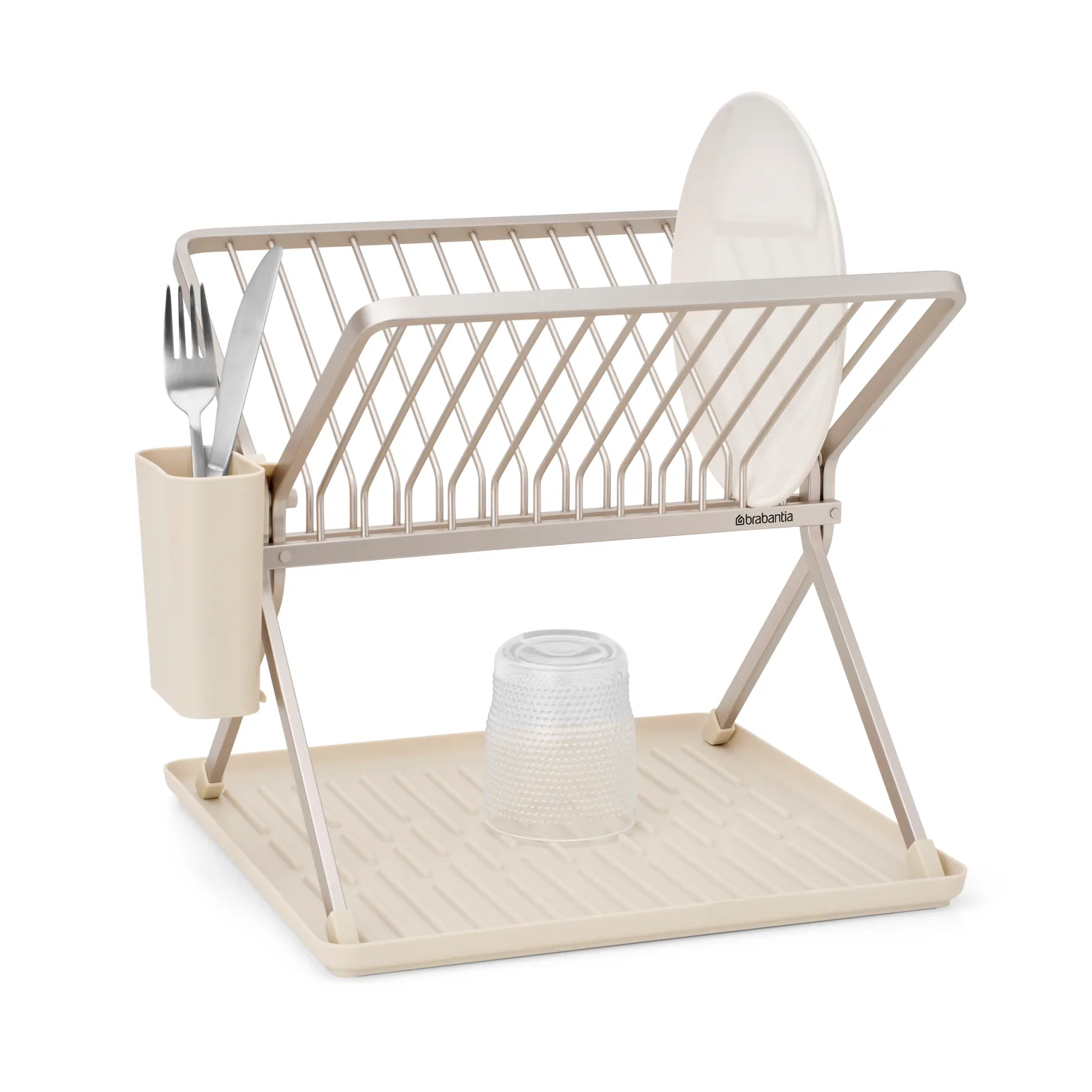 Sinkside 可折叠碗碟架37cm, 柔米色 Brabantia