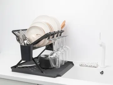 Sinkside 可折叠碗碟架51cm - 深灰色 - Brabantia
