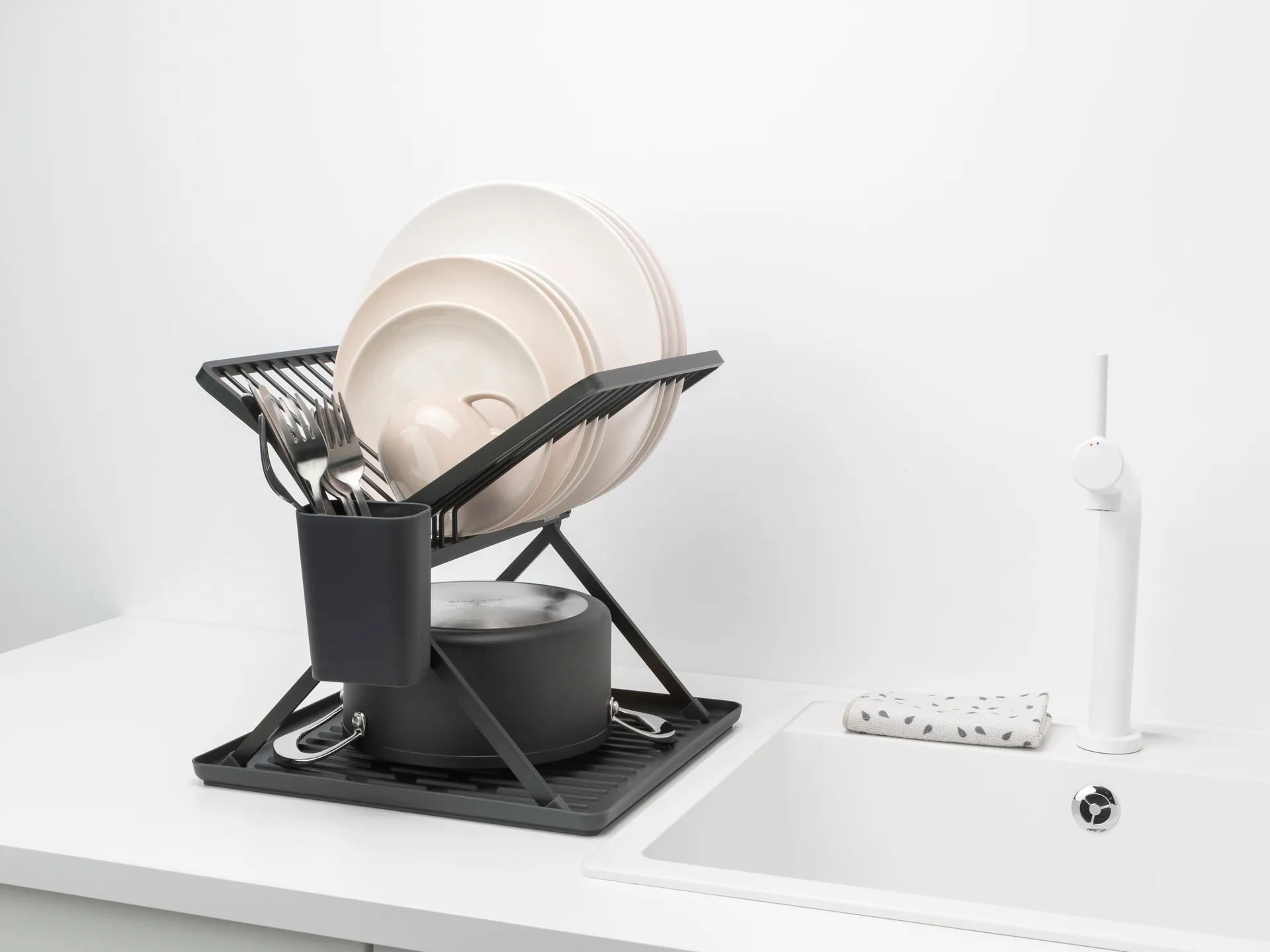 Sinkside collapsible dish rack37 cm, Dark 灰色 Brabantia