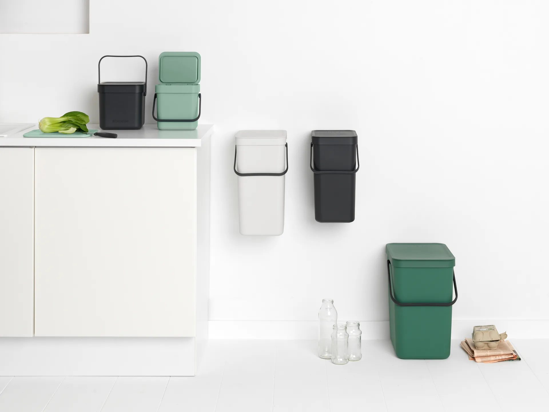Sort & Go waste bin 3 L, Jade 绿色 Brabantia
