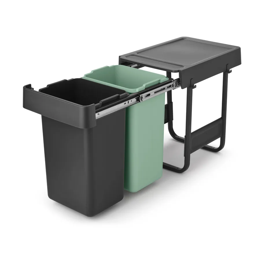 Sort&Go 嵌入式分类垃圾桶 2x15升, 深灰色 Brabantia