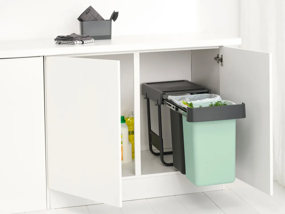 Sort&Go 嵌入式分类垃圾桶 2x15升, 深灰色 Brabantia