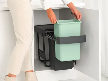 Sort&Go 嵌入式分类垃圾桶 2x15升 - 深灰色 - Brabantia