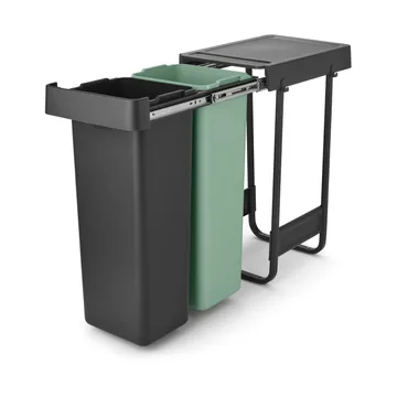 Sort&Go 嵌入式分类垃圾桶 2x30升 - 深灰色 - Brabantia