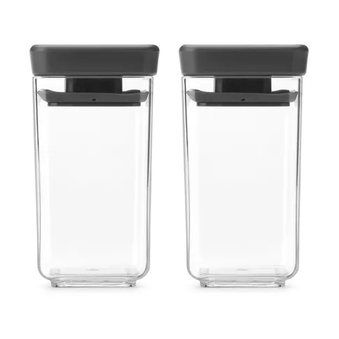 TASTY+ 可堆叠收纳盒 2件装 0.15升 - 深灰色 - Brabantia