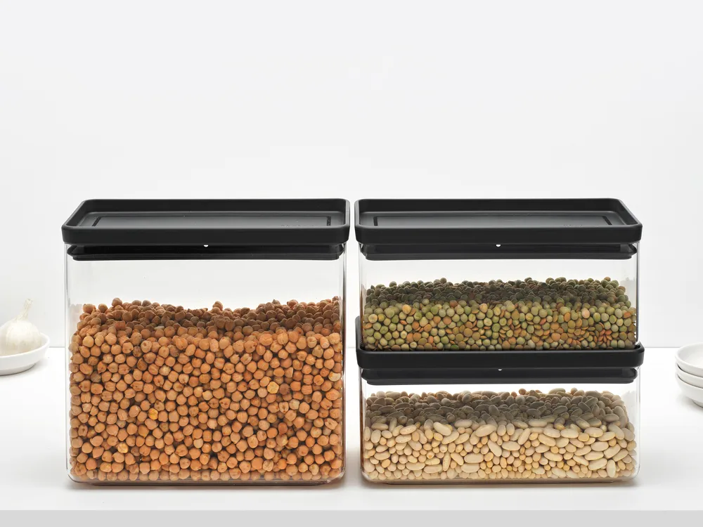 TASTY+ 可堆叠收纳盒 3件装 2x1.5升+3.5升, 深灰色 Brabantia