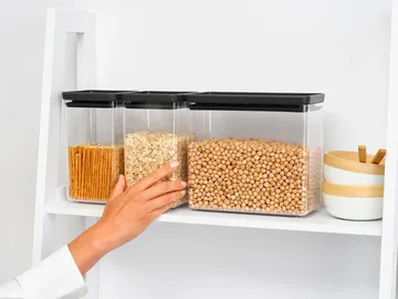 TASTY+ 可堆叠收纳盒 3件装 2x1.6升+3.5升 - 深灰色 - Brabantia