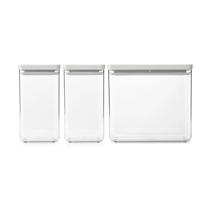 TASTY+ 可堆叠收纳盒 3件装 2x1.6升+3.5升 - 浅灰色 - Brabantia