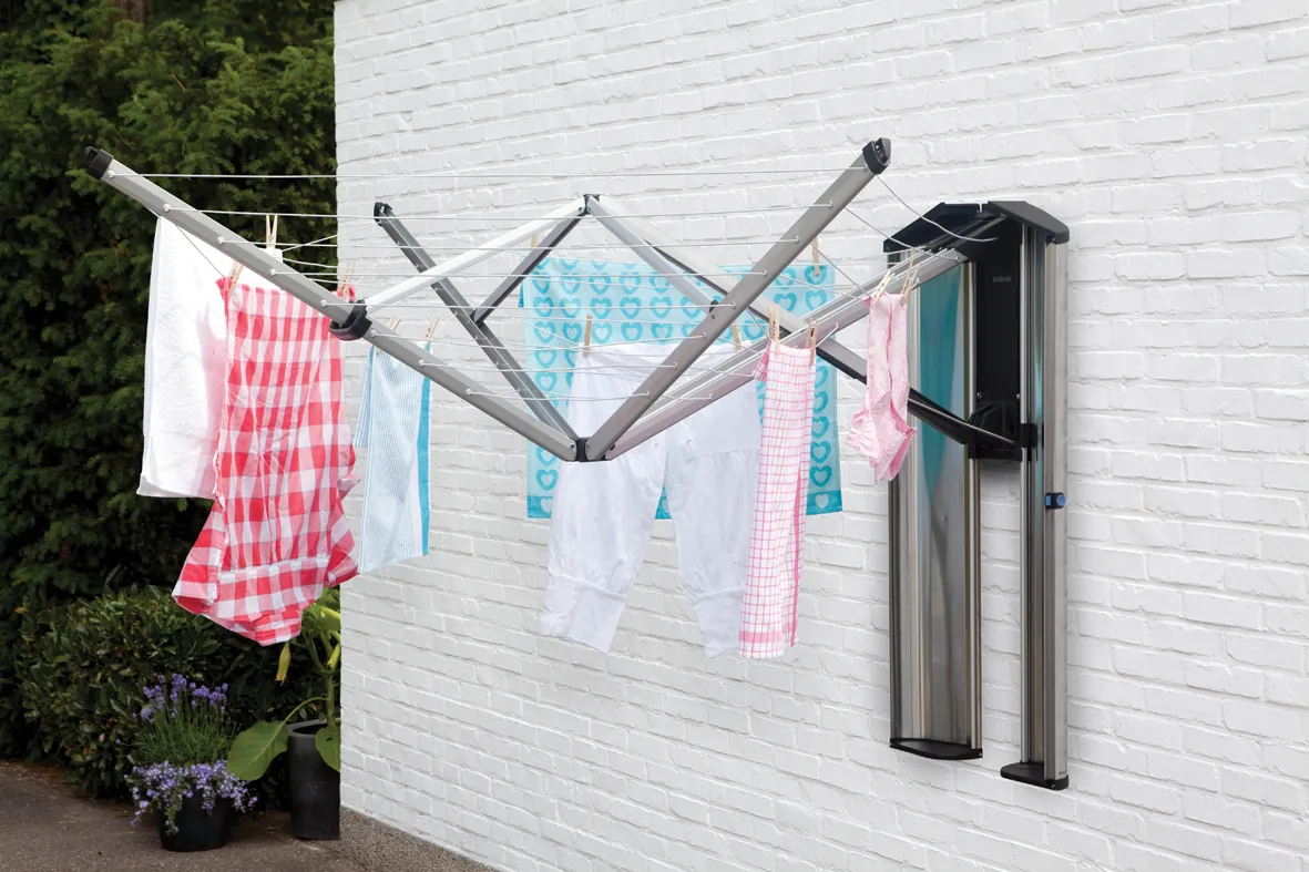 WallFix 晾衣绳 24m 带保护盒, 灰色 Brabantia