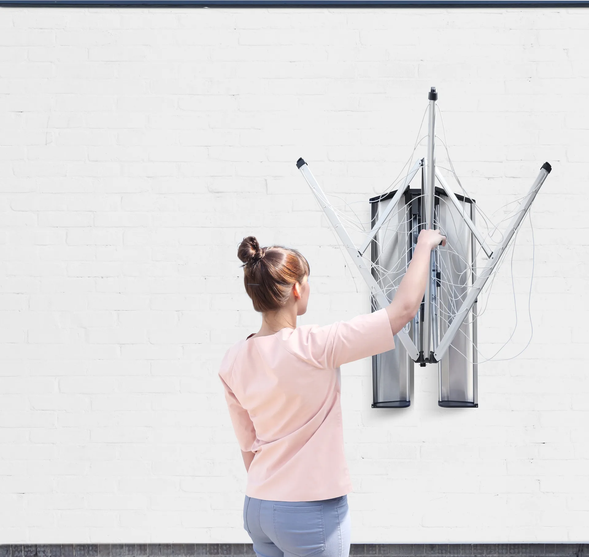 WallFix 晾衣绳 24m 带保护盒, 灰色 Brabantia