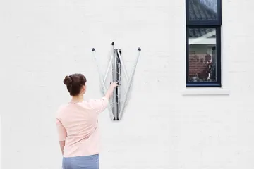 WallFix 晾衣绳 24m 带织物保护套 - 灰色 - Brabantia