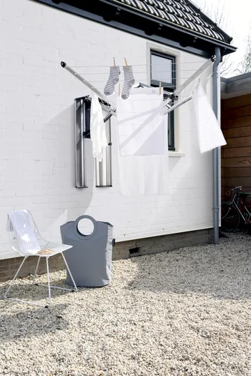 WallFix 晾衣绳 24m 带织物保护套 - 灰色 - Brabantia