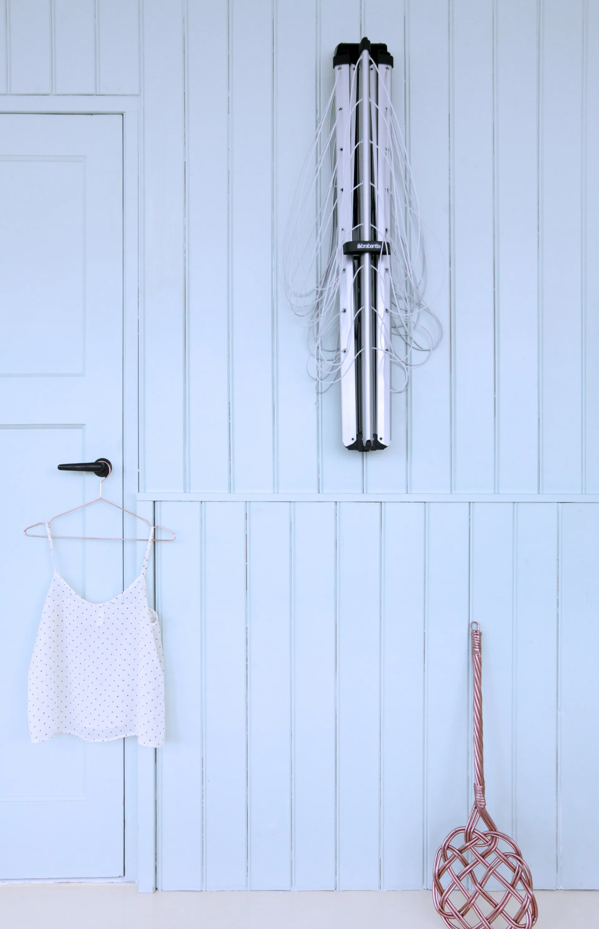 WallFix 晾衣绳 24m 带织物保护套, 灰色 Brabantia
