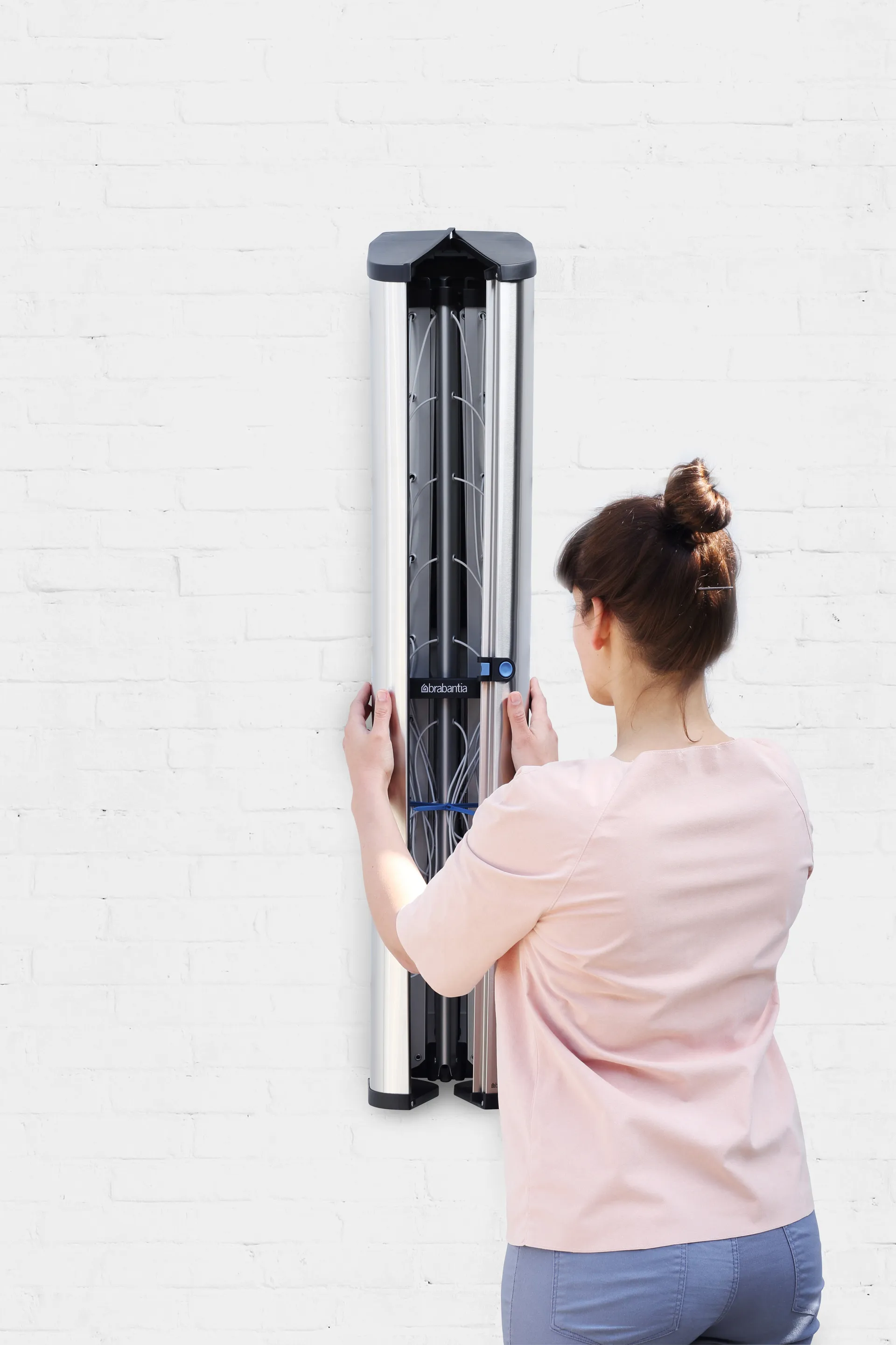 WallFix 晾衣绳保护盒保护套, 拉丝钢制 Brabantia