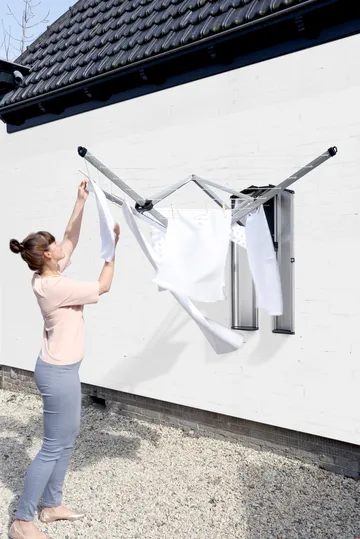 WallFix 晾衣绳保护盒保护套 - 拉丝钢制 - Brabantia