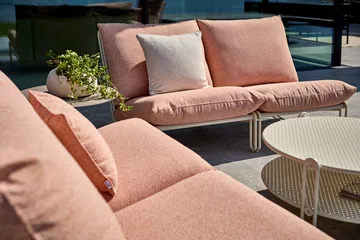 Blixt lounge 扶手椅 - 珍珠 白色-teddy 橙色 - Brafab