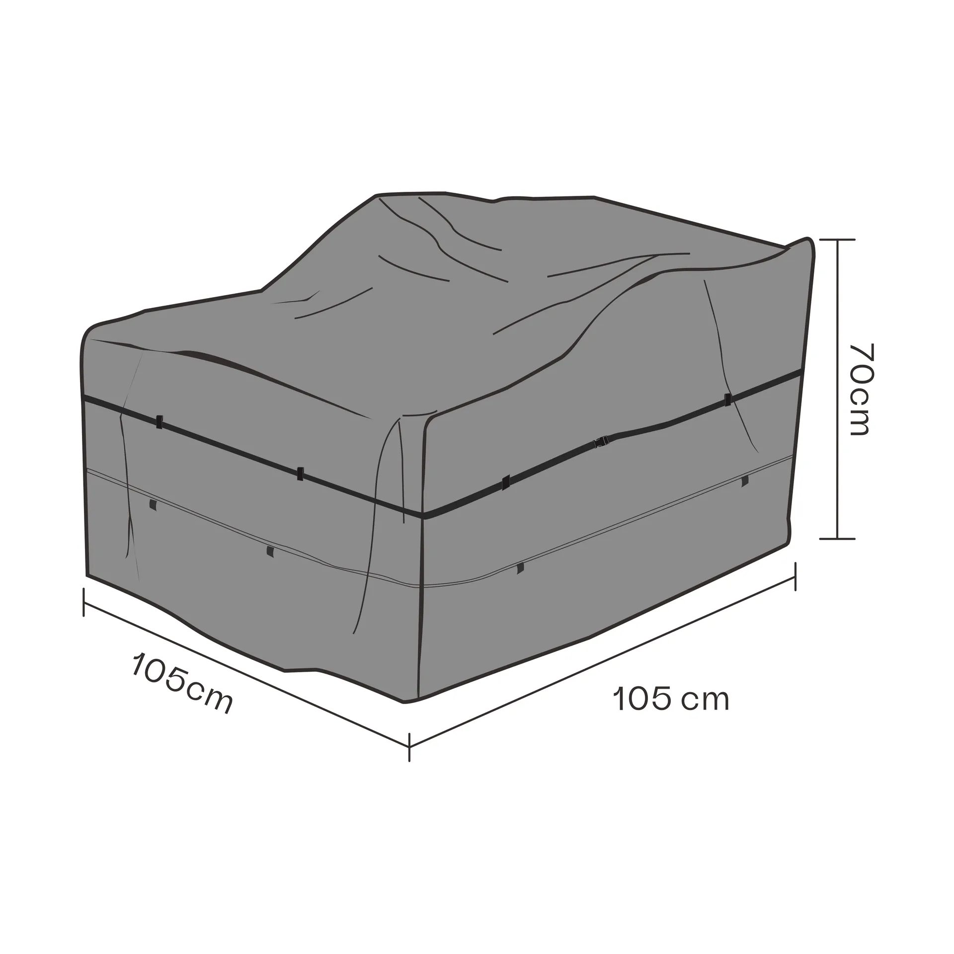 Brafab 扶手椅家具罩, 黑色_105cm Brafab