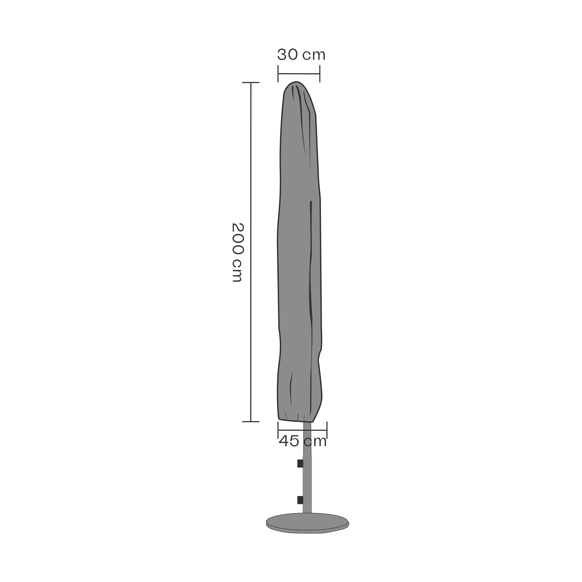 Brafab 遮阳伞家具罩, 黑色_200cm Brafab