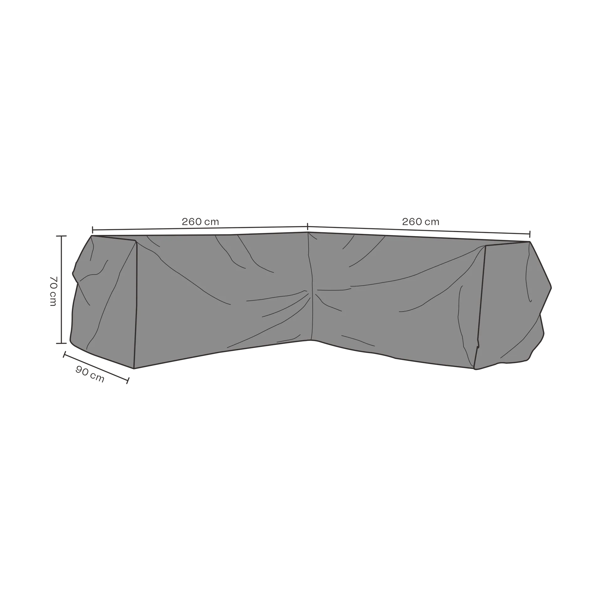 Brafab 转角沙发家具罩, 黑色_260cm Brafab
