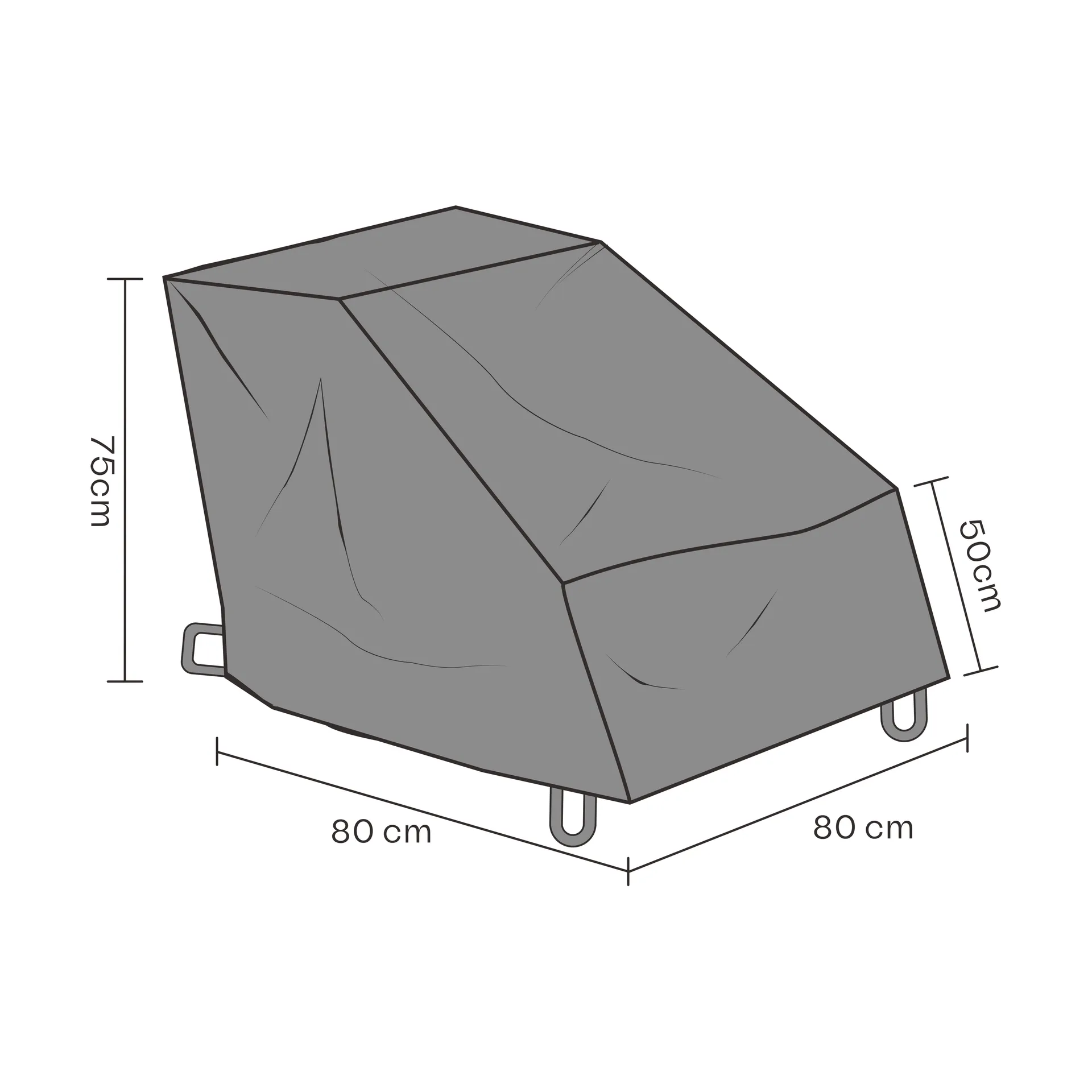Brafab 扶手椅家具罩, 黑色_80cm Brafab