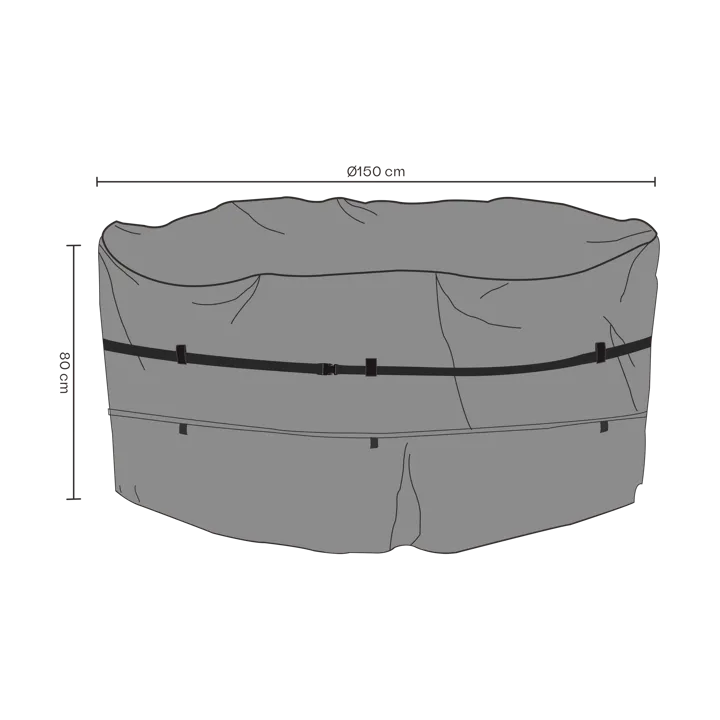 Brafab furniture cover dining group - 黑色 150x80 cm - Brafab